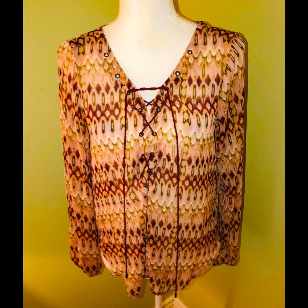 NEW JESSICA SIMPSON Nature Morgan Blouse-Size Med.